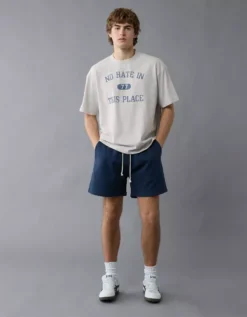 AE Pride Graphic T-Shirt Light Heather Gray -American Eagle Fashion 0181 4574 092 os