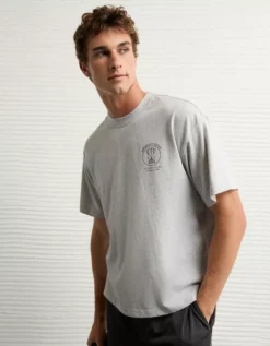 AE Boxy Logo Graphic T-Shirt Heather Frost -American Eagle Fashion 0181 4654 062 d2