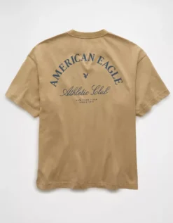 AE Boxy Logo Graphic T-Shirt Khaki -American Eagle Fashion 0181 4655 212 b