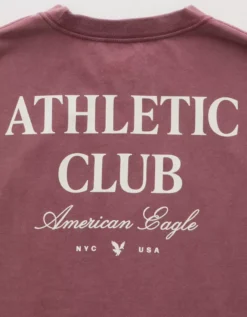 AE Boxy Logo Graphic T-Shirt Burgundy Light -American Eagle Fashion 0181 4655 614 d1