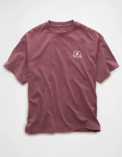 AE Boxy Logo Graphic T-Shirt Burgundy Light -American Eagle Fashion 0181 4655 614 f
