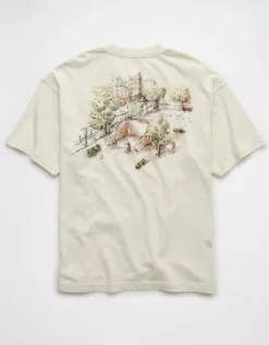 AE Boxy Logo Graphic T-Shirt Vintage Vanilla -American Eagle Fashion 0181 4656 123 b