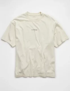 AE Boxy Logo Graphic T-Shirt Vintage Vanilla -American Eagle Fashion 0181 4656 123 f
