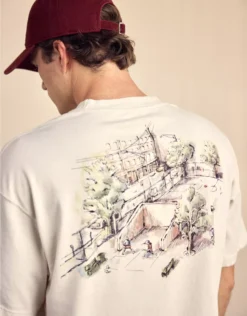 AE Boxy Logo Graphic T-Shirt Vintage Vanilla