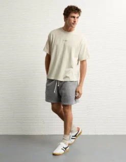 AE Boxy Logo Graphic T-Shirt Vintage Vanilla -American Eagle Fashion 0181 4656 123 os