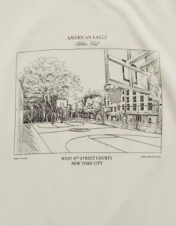 AE Boxy Logo Graphic T-Shirt Bone Khaki -American Eagle Fashion 0181 4656 210 d1