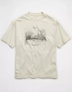 AE Boxy Logo Graphic T-Shirt Bone Khaki -American Eagle Fashion 0181 4656 210 f