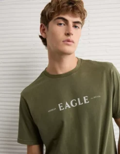 AE Logo Graphic T-Shirt Olive Daze -American Eagle Fashion 0181 4664 317 d2