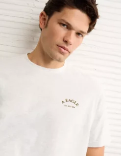 AE Logo Graphic T-Shirt Heather Frost -American Eagle Fashion 0181 4668 062 d1