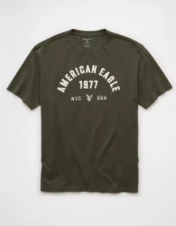 AE Graphic T-Shirt Olive Fun -American Eagle Fashion 0181 4675 331 f