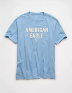AE Graphic T-Shirt Soft Blue -American Eagle Fashion 0181 4675 440 f