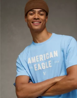 AE Graphic T-Shirt Soft Blue