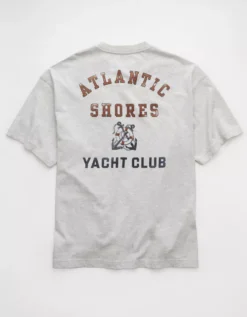 AE Boxy Nautical Graphic T-Shirt Heather Frost -American Eagle Fashion 0181 4732 062 b