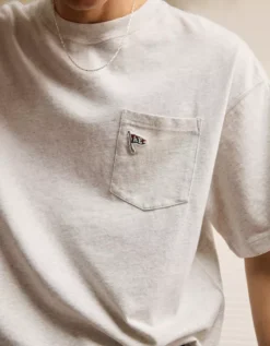 AE Boxy Nautical Graphic T-Shirt Heather Frost -American Eagle Fashion 0181 4732 062 l2