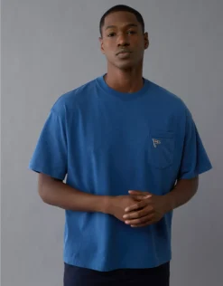 AE Boxy Nautical Graphic T-Shirt Jeweled Blue