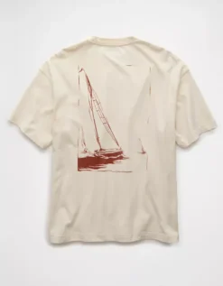 AE Boxy Nautical Graphic T-Shirt Bone Khaki -American Eagle Fashion 0181 4734 210 b