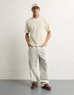 AE Boxy Nautical Graphic T-Shirt Bone Khaki -American Eagle Fashion 0181 4734 210 os