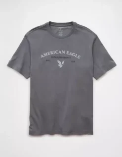 AE Lightweight Icon Logo Graphic T-Shirt Light Faded Gray -American Eagle Fashion 0181 4819 007 f