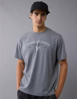 AE Lightweight Icon Logo Graphic T-Shirt Light Faded Gray