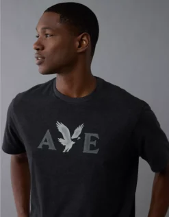 AE Lightweight Icon Logo Graphic T-Shirt Charcoal Heather