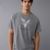 AE Lightweight Icon Logo Graphic T-Shirt Charcoal Heather Gray
