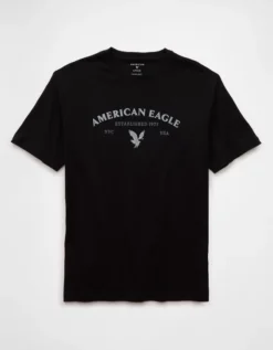 AE Lightweight Icon Logo Graphic T-Shirt Black Slash -American Eagle Fashion 0181 4819 067 f