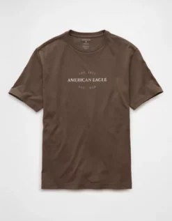 AE Lightweight Icon Logo Graphic T-Shirt Medium Brown -American Eagle Fashion 0181 4819 202 f