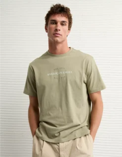 AE Lightweight Icon Logo Graphic T-Shirt Leaf Green