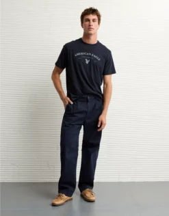 AE Lightweight Icon Logo Graphic T-Shirt Marbled Blue