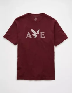 AE Lightweight Icon Logo Graphic T-Shirt Wine -American Eagle Fashion 0181 4819 558 f