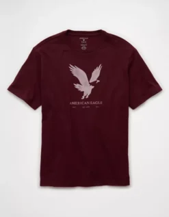 AE Lightweight Icon Logo Graphic T-Shirt Wineberry -American Eagle Fashion 0181 4819 902 f