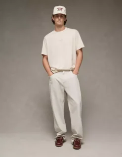 AE Logo Graphic T-Shirt Bone Khaki -American Eagle Fashion 0181 4824 210 os