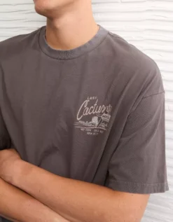 AE Boxy Destination Graphic T-Shirt Dark Gray -American Eagle Fashion 0181 4841 024 os