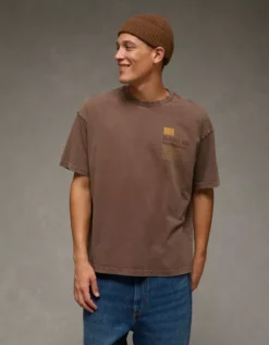 AE Boxy Destination Graphic T-Shirt Espresso Kiss -American Eagle Fashion 0181 4920 097 d2
