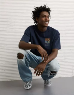 AE Boxy Destination Graphic T-Shirt Navy