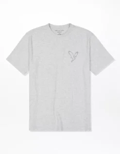 AE Embroidered T-Shirt Heather Gray -American Eagle Fashion 0181 5543 006 f