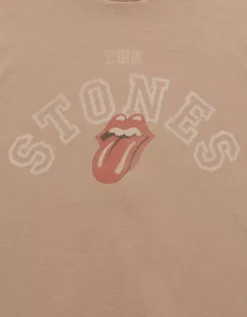AE Boxy The Rolling Stones Graphic T-Shirt Khaki -American Eagle Fashion 0185 4699 212 d1