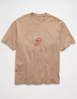 AE Boxy The Rolling Stones Graphic T-Shirt Khaki -American Eagle Fashion 0185 4699 212 f