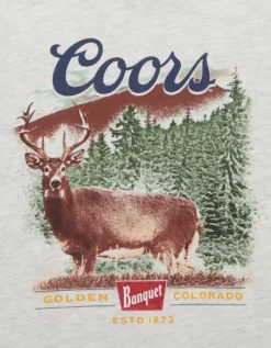 AE Boxy Coors Banquet Graphic T-Shirt Gray Heather -American Eagle Fashion 0185 4702 069 d1