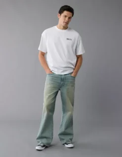 AE Boxy Nirvana Graphic T-Shirt White -American Eagle Fashion 0185 4757 100 os