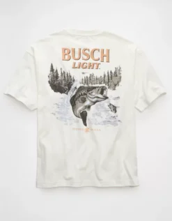 AE Boxy Busch Light Graphic T-Shirt Air White -American Eagle Fashion 0185 4839 101 b