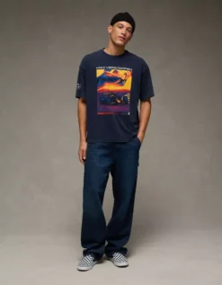 Oracle Red Bull Racing X AE Boxy Graphic T-Shirt Navy -American Eagle Fashion 0185 4932 410 os