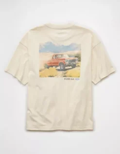 AE Boxy Ford Graphic T-Shirt Cream -American Eagle Fashion 0185 5050 106 b