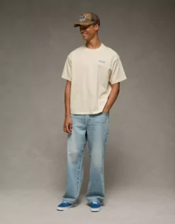AE Boxy Ford Graphic T-Shirt Cream -American Eagle Fashion 0185 5050 106 os