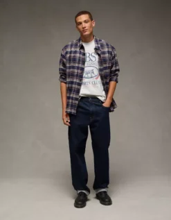 AE Boxy Pabst Blue Ribbon Graphic T-Shirt Heather Gray -American Eagle Fashion 0185 5054 006 os