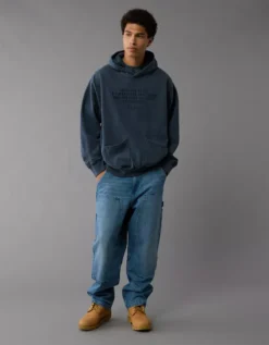 Timberland X AE Fleece Hoodie Navy -American Eagle Fashion 0186 2419 410 os