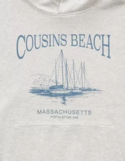 AE X The Summer I Turned Pretty Graphic Hoodie Heather Frost -American Eagle Fashion 0186 2663 062 d1