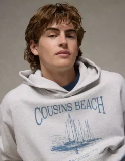 AE X The Summer I Turned Pretty Graphic Hoodie Heather Frost -American Eagle Fashion 0186 2663 062 d2