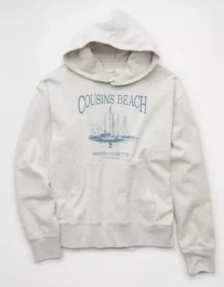 AE X The Summer I Turned Pretty Graphic Hoodie Heather Frost -American Eagle Fashion 0186 2663 062 f