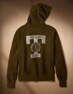 AE X Tru Kolors Heavyweight Graphic Hoodie Olive -American Eagle Fashion 0186 2735 309 b